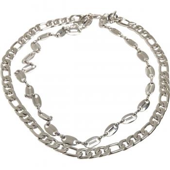 Urban Classics Layered Silver Stainless Steel Necklace