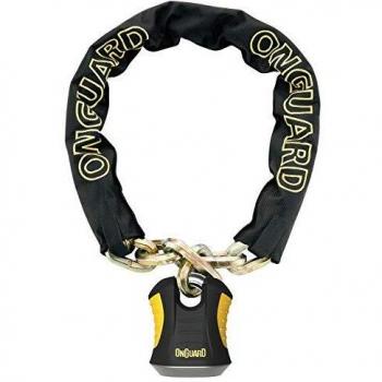 ONGUARD Beast Cadena con candado de Estribo, Unisex Adulto, Negro, 180 x 3 x 4 cm