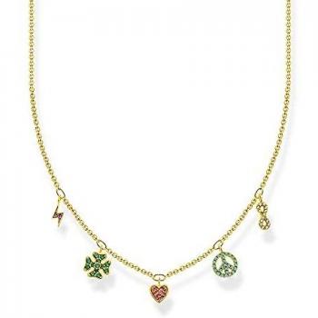 Thomas Sabo Womens necklace with pendants chain with symbols gold, multicolored Ke2123-488-7-L42V, Yellow female, Size: ONE SIZE