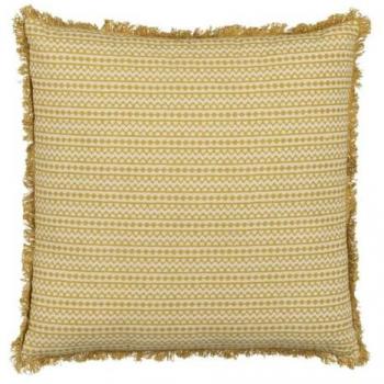 Cojín Decorativo Algodón Beige Mostaza 50 x 50 cm - Originalidad para Tu Hogar