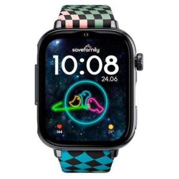 Reloj Inteligente Infantil SaveWatch Plus 2 - Pantalla AMOLED 4G, GPS, Cámara de 8MP, Correa de Silicona Negra