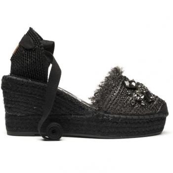 Alpargatas de cuña Vidorreta para mujer en color negro