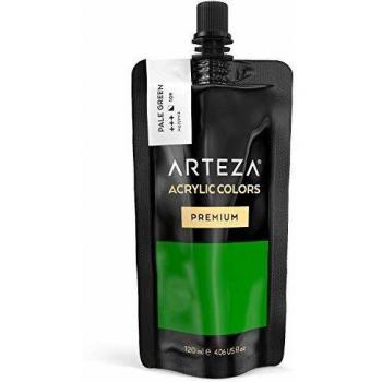 ARTEZA Pintura acrílica | Color Verde Pálido | Bolsa individual de 120 mililitros | Pinturas acrílicas para lienzos