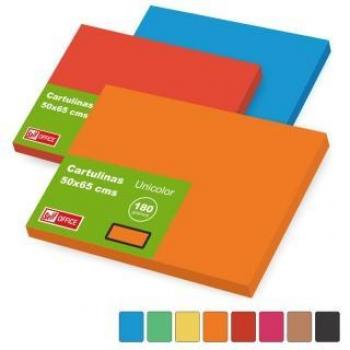 Cartulinas grandes 50x65 colores vivos unicolor naranja 25u