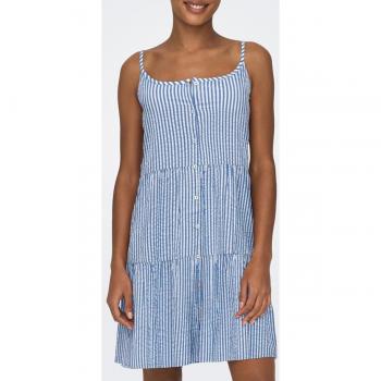 Vestido corto de tirantes y botones Only Emily Strap Azul para Mujer