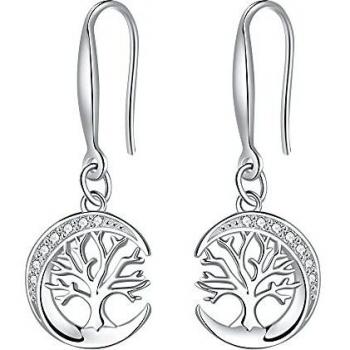 Micory Mujer Pendientes Arbol de la Vida de Plata de ley 925 Pendientes,Caja de Regalo de Marca