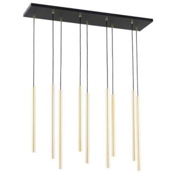 Lámpara de Suspensión Selter EPIKASA, Acero Negro y Oro, 90x130x22 cm
