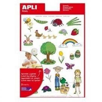 APLI Kids - Bolsa de Gomets Temáticos Primavera, 3 Hojas Autoadhesivas
