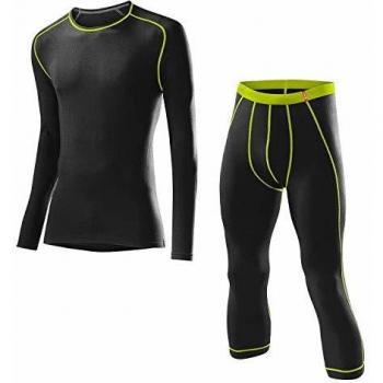 Löffler Transtex Warm - Juego de Pantalones 3/4 para Hombre, Color Negro y Verde, 54