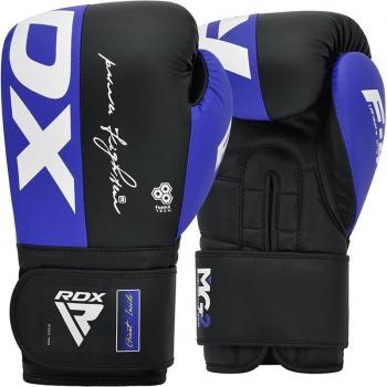 RDX REX F4 Boxing Gloves - Hook and Loop Closure, 10oz/16oz, Artificial Leather, Black/Blue/White