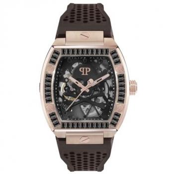 Philipp Plein Rainbow Crystal Skeleton Automatic Watch, Pink male, Size: ONE SIZE
