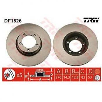 Disco de freno TRW DF1826 frente, completo, 1 pieza