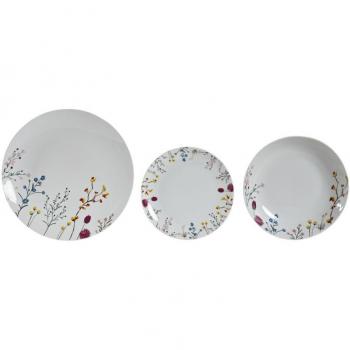 Set de Vajilla DKD Home Decor Multicolor Porcelana Flores 27 x 27 x 3 cm 18 Piezas