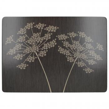 CREATIVE TOPS Juego de 4 manteles Individuales, Parte Posterior de Corcho, diseño de vinos, Madera, Negro, Large Placemats