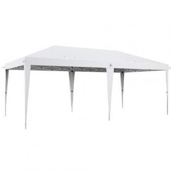 Outsunny Carpa Plegable 6x3 m Cenador de Jardín con Altura Ajustable en 3 Niveles, Bolsa de Transporte, Anti-UV, Marco de Acero, Impermeable, Gazebo para
