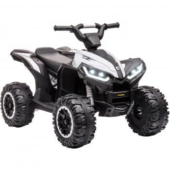 HOMCOM Quad Eléctrico para Niños 3-5 Años Vehículo Eléctrico Infantil Batería 12V con Doble Motor, Faros, Bocina, Música, Veloc