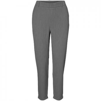 Vero Moda Women's Loose-Fitting Solid Trousers - Grey Pinstripe
