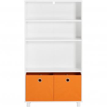 Estantería para niños SoBuy KMB68-W, 3 niveles, organizador de juguetes multifuncional, incluye 2 cestas, dimensiones 60 x 25 x 110 cm, color blanco