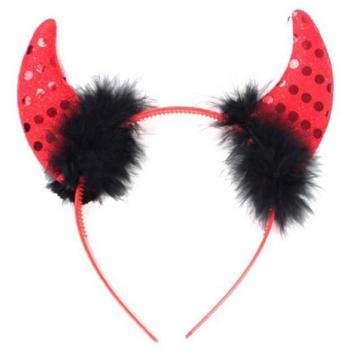 Diadema de Diablesa con plumas negras