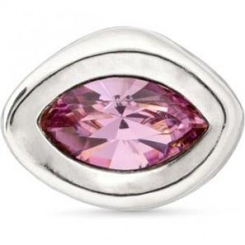 UNO de 50 Silver-Plated Metal Piercing with Purple Crystal