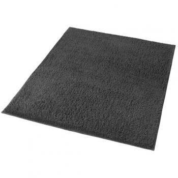 Alfombra de baño Kleine Wolke Kansas gris antracita 55x65 cm, altura 15 mm, antideslizante, apta para suelo radiante, 100% algodón, lavable