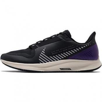 Nike Air Zoom Pegasus 36 Shield, Zapatillas de Running Hombre, Black/Silver/Desert Sand/Va Purple, 40.5 EU