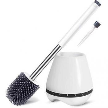 yotame Escobillas y Portaescobillas de Inodoro, Escobillas de Baño Silicona, Escobilla WC con Pinzas Escobillas de Inodoro, Cepillo y Soporte para Inodoro de Silicona, Blanco