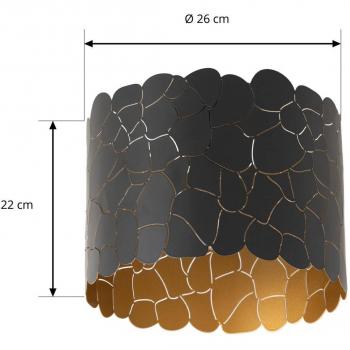 Lámpara de Techo Aralena Dimmable, Negro/Oro, Metal, Ø 26 cm - Lindby