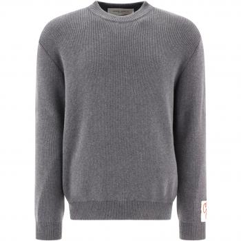 Golden Goose Men's Davis Cotton Crew-Neck Sweater in Grey | Size Large