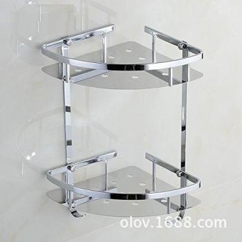 Cuarto de baño de acero inoxidable estantes estantería de baño WC mural cesta triángulo acero inoxidable Tri-capa única