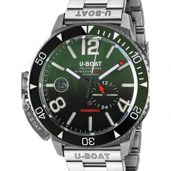U-Boat 9520/MT Sommerso Automatic Men's Watch 46mm 30ATM Silver Ceramic Green