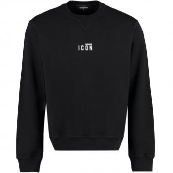 Dsquared2 Men's Black Printed Cotton Sweater Size L