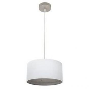 Lámpara Colgante Tatiana 1xe27 Niquel/Blanco con Madera Gris 30x30 Cm