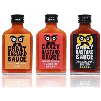 Set de salsas picantes Crazy Bastard Más Picante 3 x 100 ml