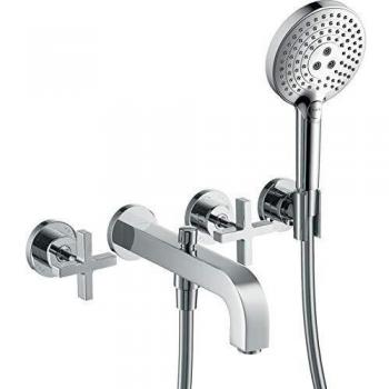 Hansgrohe 3 L.Wannenarmatur Axor Citterio F Set Wand chrom Kreuzgriff/Handbr.ohne Platte 39447000