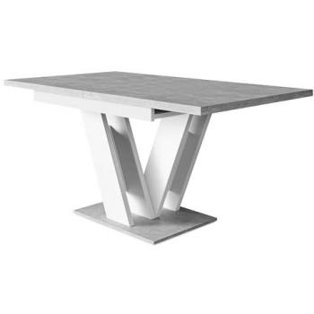 Mesa de Comedor Goodyear 104, Alargable, Aglomerado Laminado, Blanco y Hormigón, 120-160 x 80 x 76 cm