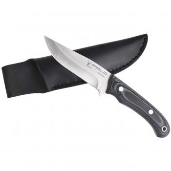Cuchillo de Caza Deportivo iField Modelo Workout EL29100, Hoja de 10cm MOVA Satinado, Incluye Funda Negra de Piel, Herramienta de Camping para Pesca, Caza, Actividad Deportiva
