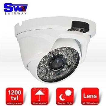 SW 1200TVL al aire libre de cúpula de día y visión nocturna por infrarrojos CCTV cámara de seguridad con 3,6 mm de ancho ángulo de visión 48 LEDs