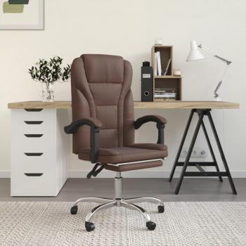 Silla de Oficina Pulssar Reclinable con Reposapiés Marrón 112,5-122x63x56 cm