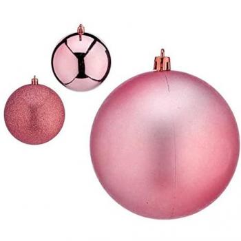 Bolas de Navidad Rosa Plástico Ø 12 cm - Pack de 6 Unidades