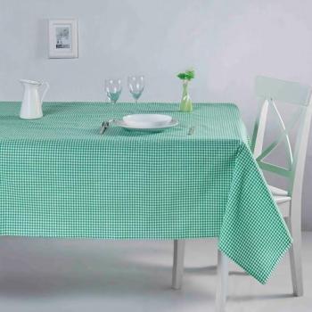Mantel Verde 170x170 cm 100% Algodón Fácil Limpieza