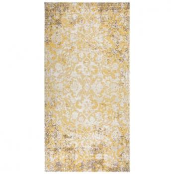 Alfombra de exterior de tejido plano amarilla 100x200 cm