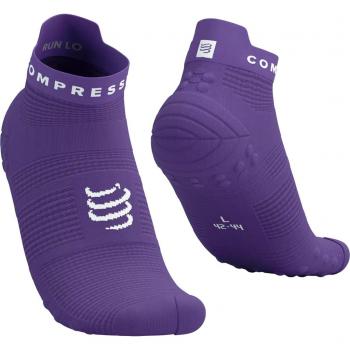 Calcetines Compressport Pro Racing Socks V4.0 Run Low Violeta - Calcetines de compresión, diseño bajo, color violeta/lila, tecnología de ventilación y absorción de humedad, soporte en el arco del pie