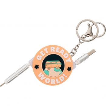 Llavero con cables para cargar el móvil Naranja Mr. Wonderful: Get ready, world!