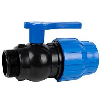 Enlace Válvula de Bola Rosca Macho PP PN16 25 x 3/4 - Caja de 20 Unidades
