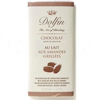Dolfin Chocolate con Leche y Almendras Tostadas - 5 Paquetes de 1 x 70 gr - Total: 350 gr