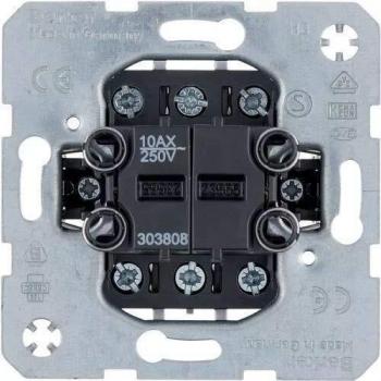 Mecanismo Conmutador Doble 10A/250V con Garras de Expansión y Terminales Roscados