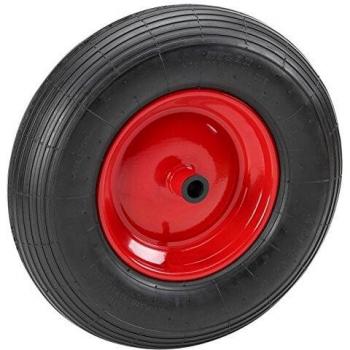 Rueda de Carretilla Pannensicheres Ø 400 mm - Rad de Goma Sólida con Eje de Rodamiento - Capacidad de Carga 100 kg - Completamente Montada con Llanta