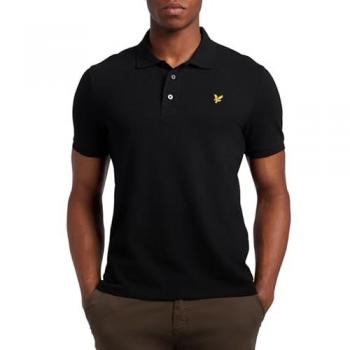 Lyle & Scott Plain Mens Polo Shirt - Jet Black - Size: XXL - Male - 100% Cotton - Organic Cotton Option Available - Branded Chest Logo Option Available