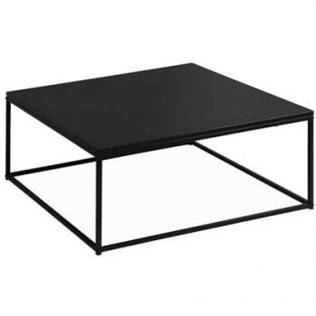 Mesa de centro diseño industrial estructura metálica, color negro, dimensiones 80x80x36 cm